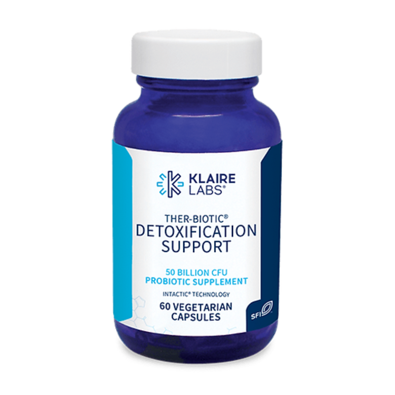 A Supplement container with the name Ther-Biotic Detoxification by Klaire Labs.