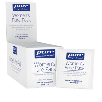 A Siupplement container with the name Women's Pure Pack by Pure Encapsulations.