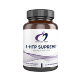 A Supplement container with the name 5-HTP Supreme by Designs for Health.