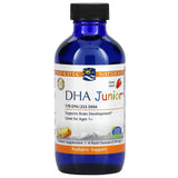 A Supplement container with the name DHA Junior (liquid) by Nordic Naturals.