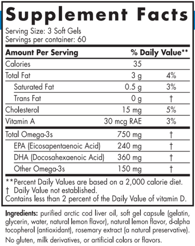 Text describing the ingredients: Vitamin A, Omega-3s, EPA, DHA.