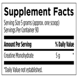 Text describing the ingredients; Creatine Monohydrate.