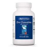 A Supplement container with by name Zinc Chewables with Vitamin C by Allergy Research Group.