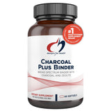 A Supplement container with the name Charcoal Plus Binder by Designs for Health.