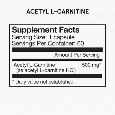 Text describing the ingredient: Acetyl - L - Carnitine (as acetyl L-Carnitine HCI).