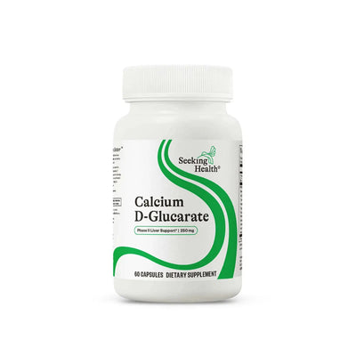 A Supplement container with the name Calcium D-Glucarate by Seeking Health.