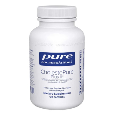 A Supplement container with the name Choleste Pure Pluss II by Pure encapsulations.