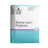 Activated Probiotics A box of probiotics called Biome Iron+