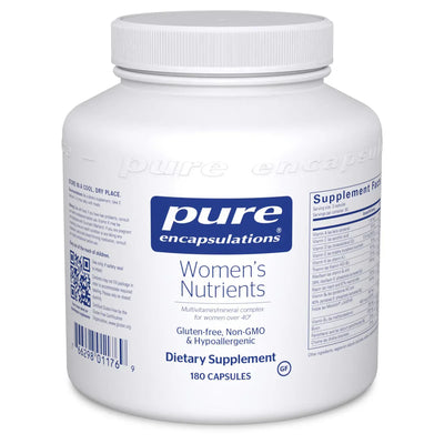 A Supplement container with the name Women's Nutrients by Pure Encapsulations.