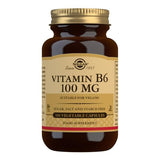 Vitamin B6 100mg Suitable for vegans, sugar salt and starch free 100 vegetable capsules food supplement solgar since 1947