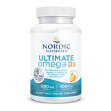 A Supplement container with the name Ultimate Omega-D3 by Nordic Naturals.