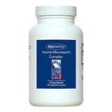 A Supplement container with the anme Humic-Monolaurin Complex by Allergy Research Group.