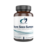 A Supplement conytainer with the name Grape eed Supreme by Designs for Health.