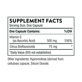 ingredients including Vitamin C, Ascorbic acid, Citrus Bioflavonoids.