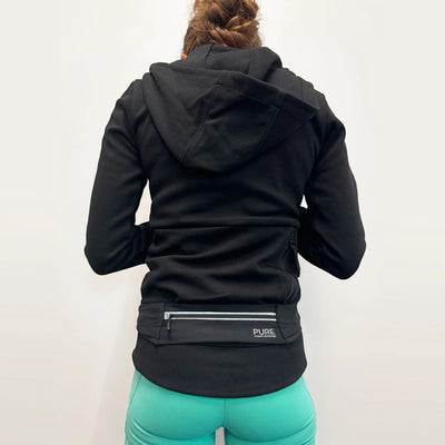 A Picture of a person wearing the Pure Branded Run Belt.