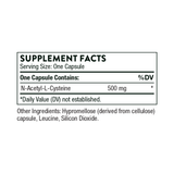 Ingredients containing N-acetly-l-Cysteine.