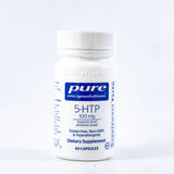 A Supplement container with the name 5-HTP 100mg by Pure Encapsulations.