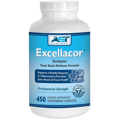 A Supplement container with the name Excellacor by AST Enzymes.